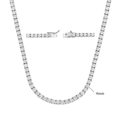 Copper Plated 18K Gold Zirconia Tennis Necklace