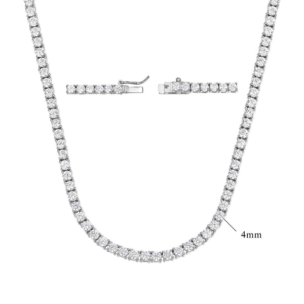 Copper Plated 18K Gold Zirconia Tennis Necklace