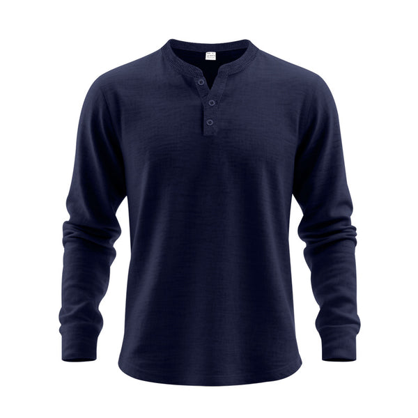 Chemise Henley ample à manches longues pour hommes