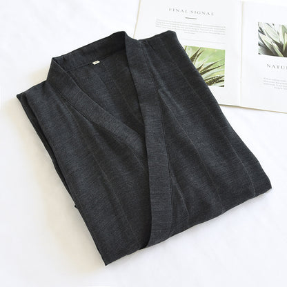 Japanese Style Lace-up Kimono Pajamas Men's Spring And Summer Pure Cotton Thin