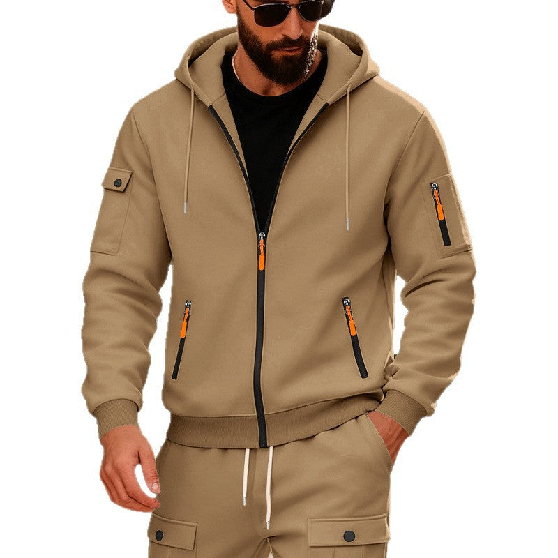Men's full zip loose hoodies