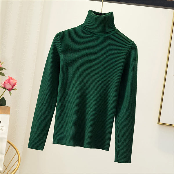 Tight pullover turtleneck sweater for women - Stuffs & Savers