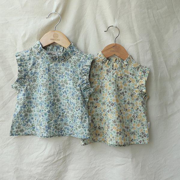 Girls' Summer Baby Floral Vest T-shirt