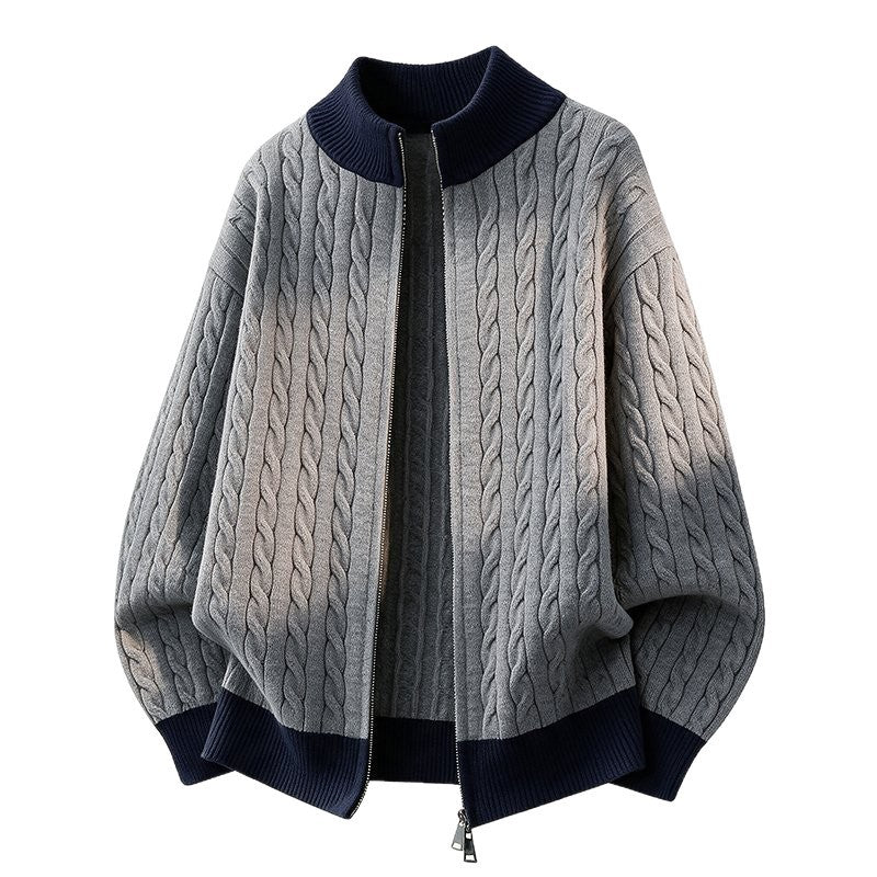 Stand Collar Knit Cardigan