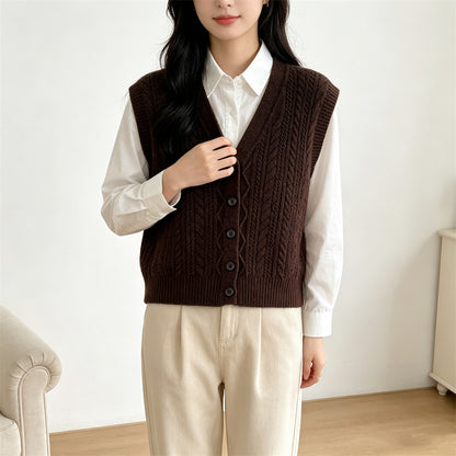 V-neck vest sweater for women