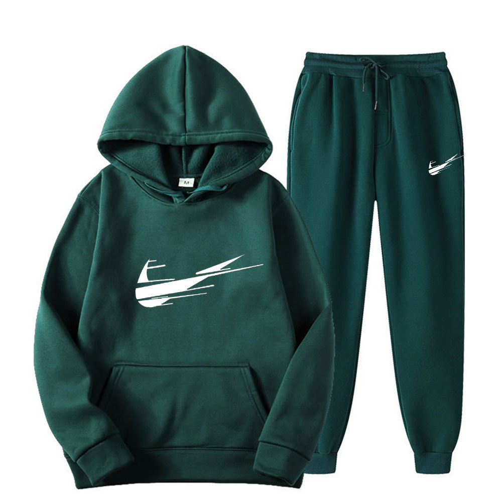 Hooded pullover printed sweatpants