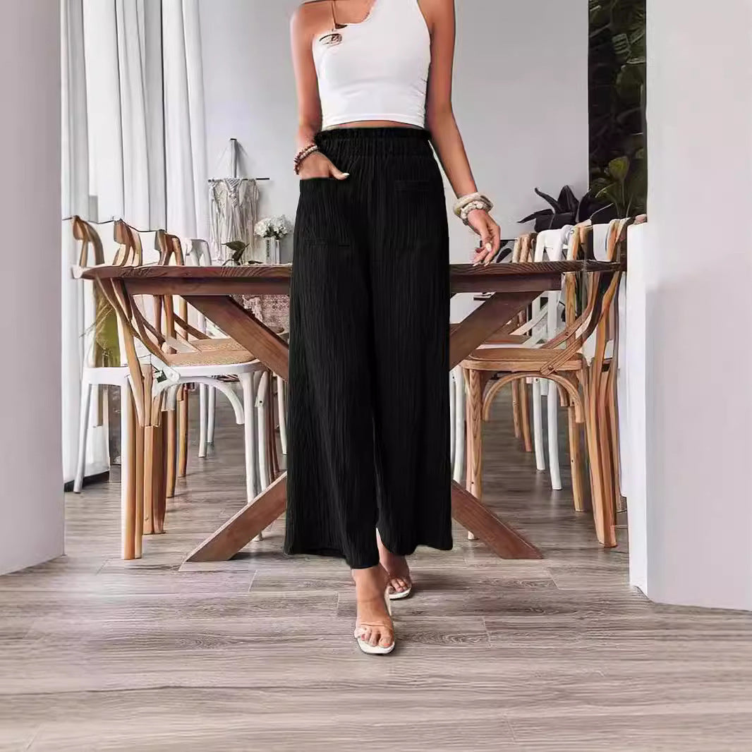 Casual Loose-fitting Wide-leg Trousers