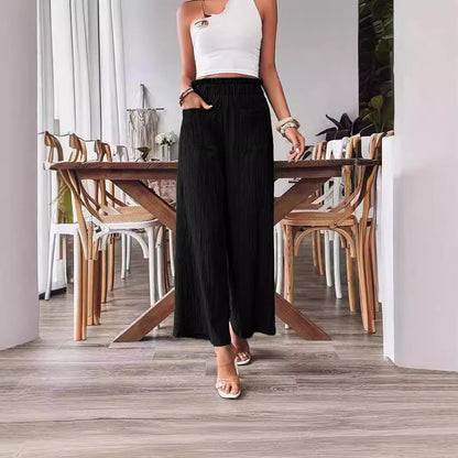 Casual Loose-fitting Wide-leg Trousers