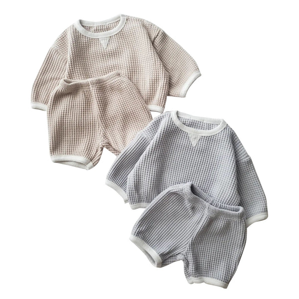 Kids Solid Color Top & Shorts Set