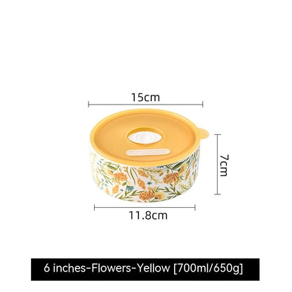 Portable box With Cover Ceramic Bowl