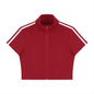 Women's Cropped Full Zip Short Sleeve T-Shirt 220GSM