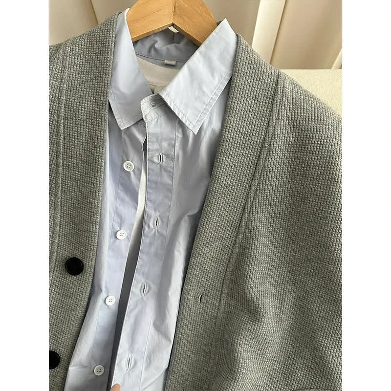 Men's Heavyweight V-Neck Open-Front Sweatshirt Jacket