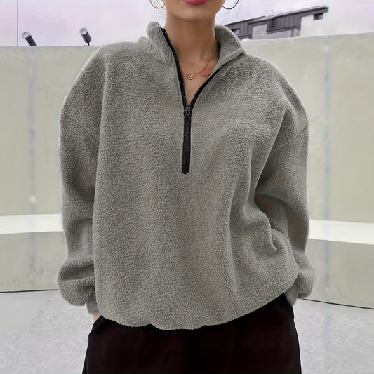 Women's Long-sleeved Casual Solid Color Simple Sweater