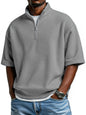 Men's Waffle Knit Half-Zip Polo Shirt - Short Sleeve
