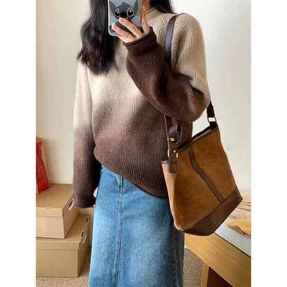 Gradient colored sweater for women