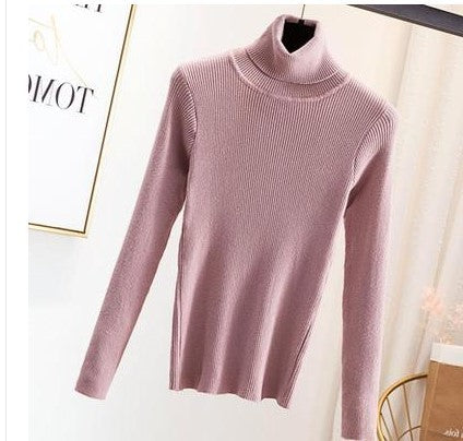 Tight pullover turtleneck sweater for women - Stuffs & Savers