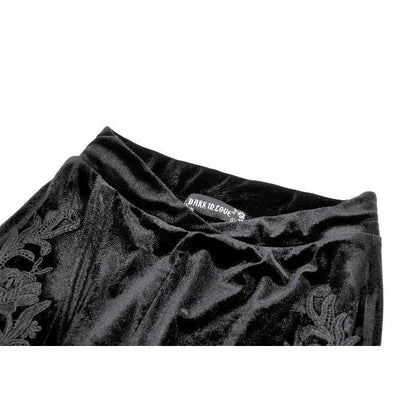 Pantalon évasé en velours et dentelle Dark in Love Erzebeth