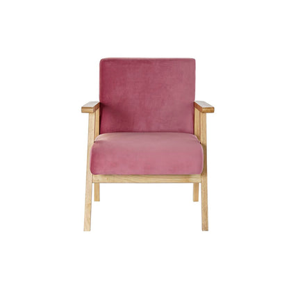 Armchair DKD Home Decor Pink Polyester MDF Wood (61 x 63 x 77 cm)