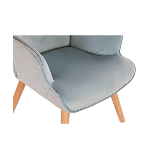 Armchair DKD Home Decor Sky blue Natural Polyester Wood 67 x 75 x 96 cm