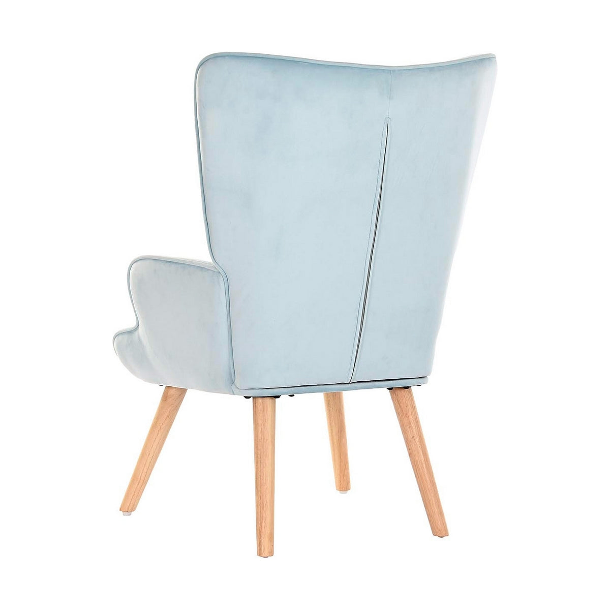 Armchair DKD Home Decor Sky blue Natural Polyester Wood 67 x 75 x 96 cm