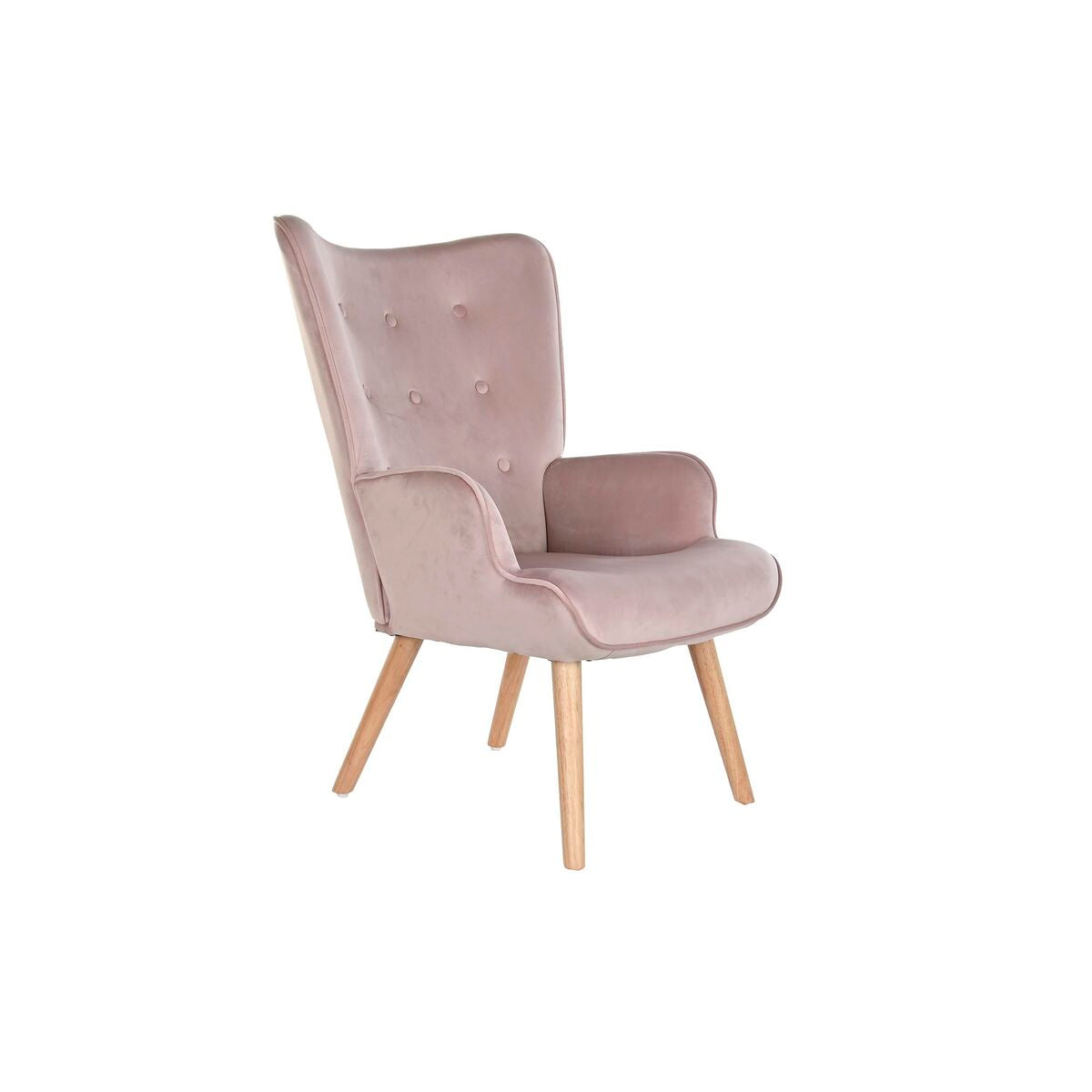 Armchair DKD Home Decor Pink Polyester Wood 67 x 69 x 96 cm 75 x 69 x 96 cm