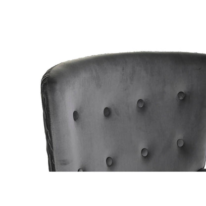 Armchair DKD Home Decor Natural Dark grey Polyester Wood 66 x 67 x 92 cm