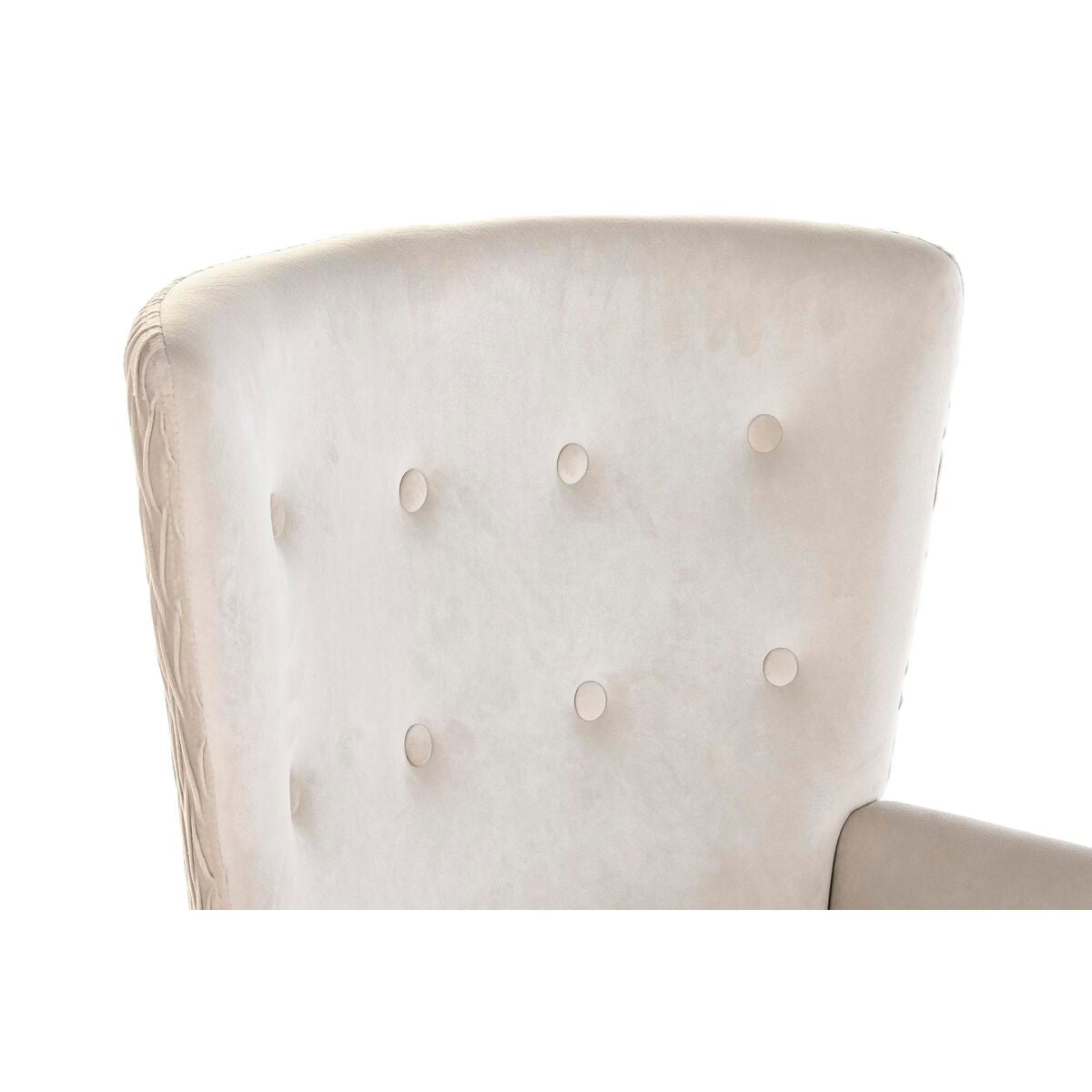 Armchair DKD Home Decor Beige Natural Polyester Wood 67 x 70 x 95 cm