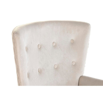 Armchair DKD Home Decor Beige Natural Polyester Wood 67 x 70 x 95 cm