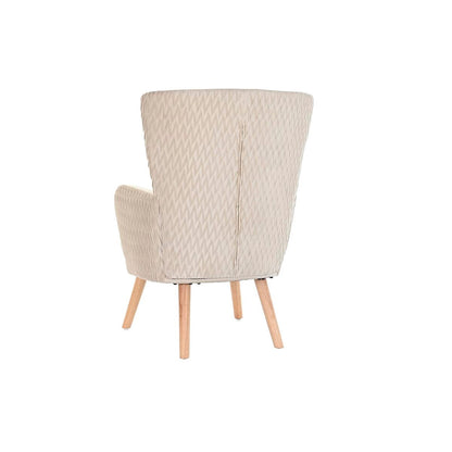 Armchair DKD Home Decor Beige Natural Polyester Wood 67 x 70 x 95 cm