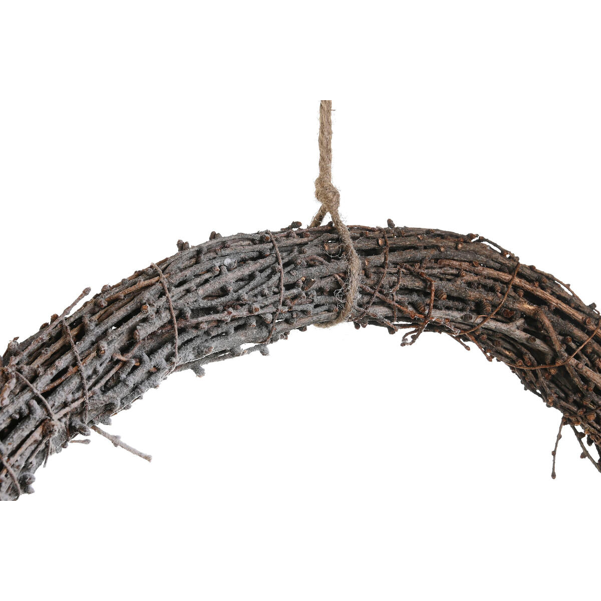 Advent wreathe DKD Home Decor Natural wicker Pineapple Snowfall 46 x 7 x 46 cm (2 Units)