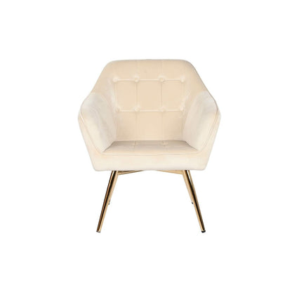 Armchair DKD Home Decor Cream Golden Metal 74 x 74 x 90 cm