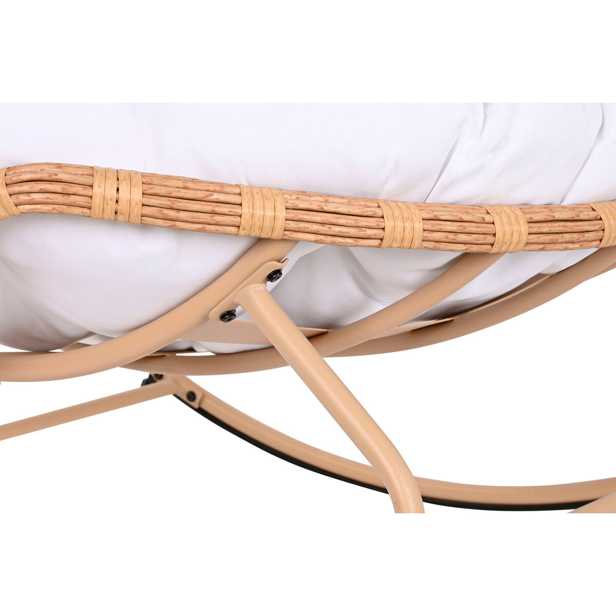 Rocking Chair Home ESPRIT White Brown Steel 108 x 108 x 80 cm