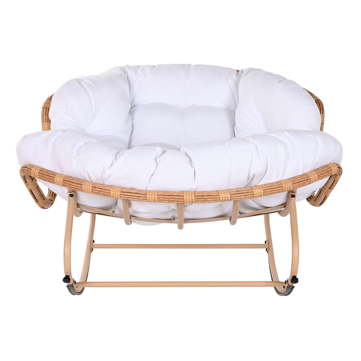 Rocking Chair Home ESPRIT White Brown Steel 108 x 108 x 80 cm