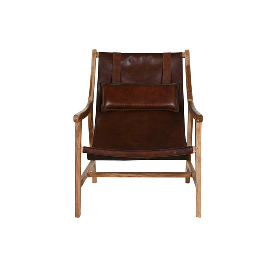 Armchair Home ESPRIT Natural Dark brown Teak 68 x 86 x 86 cm