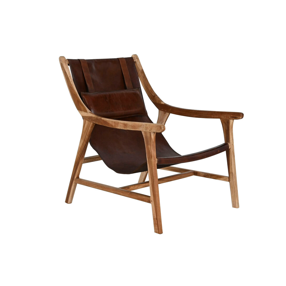 Armchair Home ESPRIT Natural Dark brown Teak 68 x 86 x 86 cm