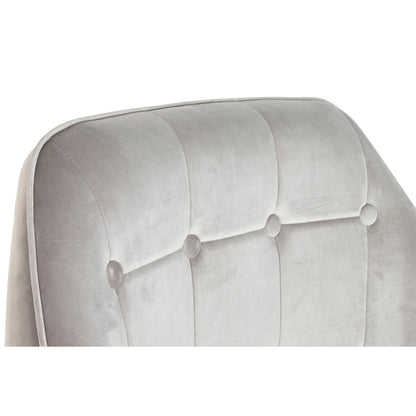 Armchair Home ESPRIT Grey Cream Golden Silver Polyester Metal 74 x 74 x 90 cm 74 x 67 x 90 cm