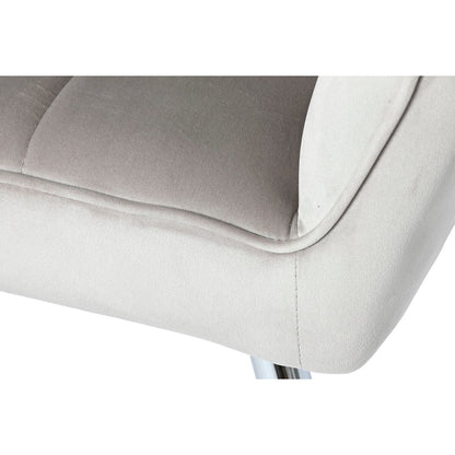 Armchair Home ESPRIT Grey Cream Golden Silver Polyester Metal 74 x 74 x 90 cm 74 x 67 x 90 cm