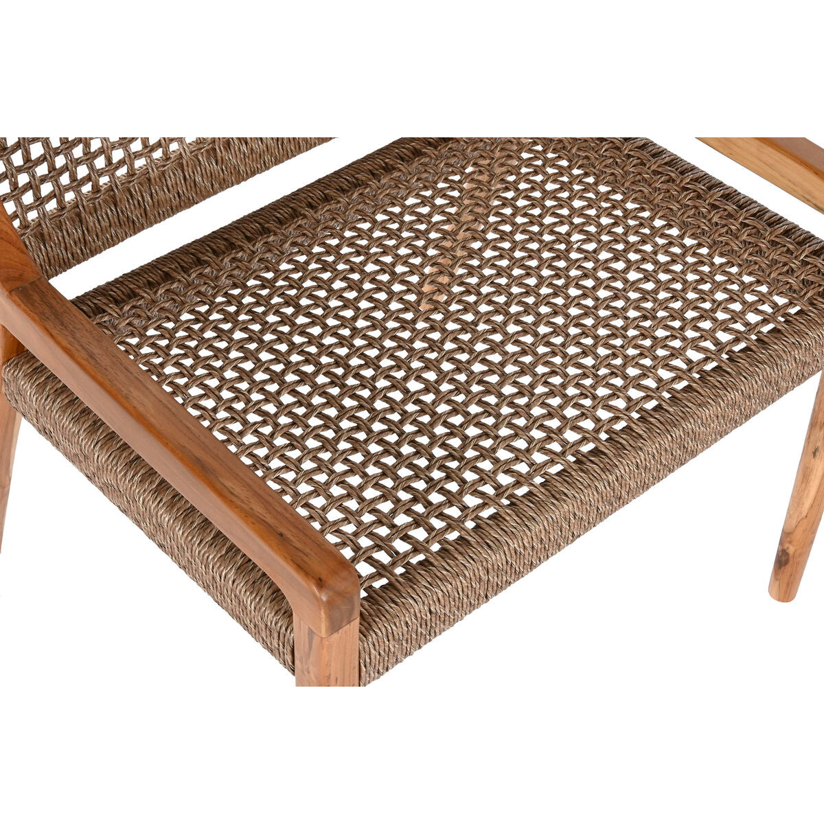 Armchair Home ESPRIT Brown Teak Synthetic fibre 65 X 62 X 72 CM