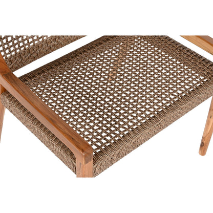 Armchair Home ESPRIT Brown Teak Synthetic fibre 65 X 62 X 72 CM