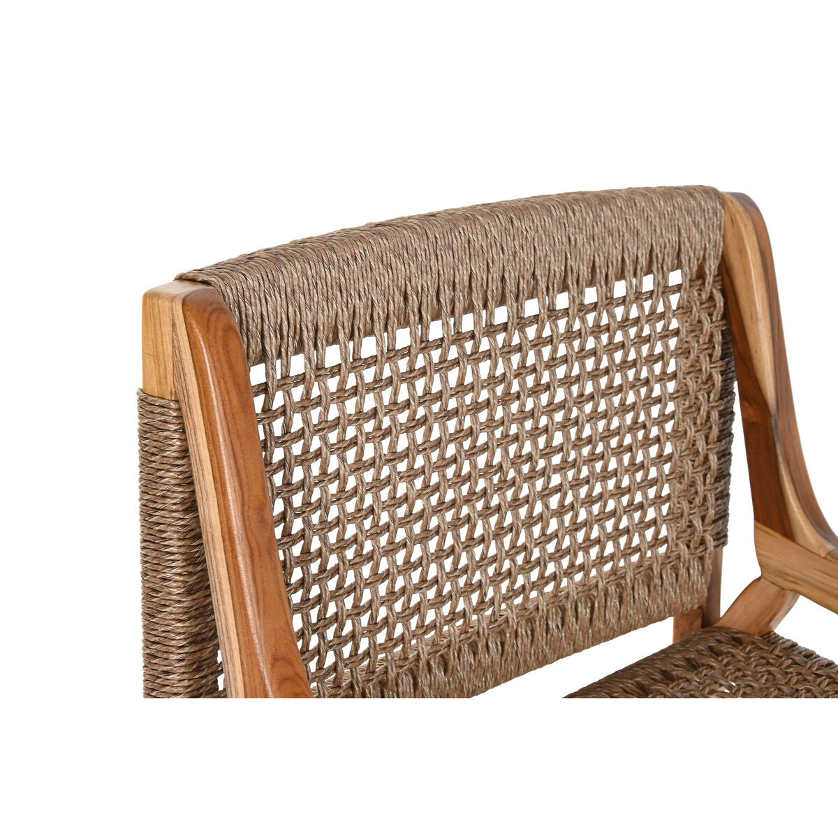 Armchair Home ESPRIT Brown Teak Synthetic fibre 65 X 62 X 72 CM
