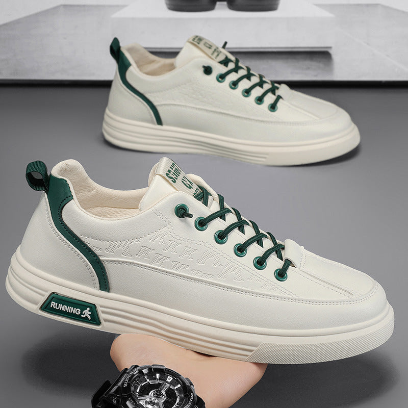 white leather shoes