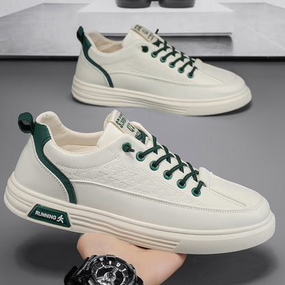 white leather shoes