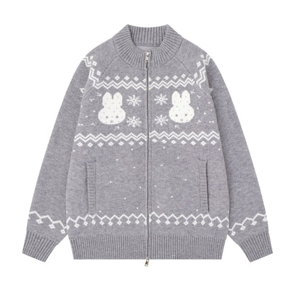Rabbit Snowflake Knit Cardigan