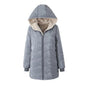 Geometric Wave Hooded Fleece-lined jacket