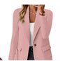 Women's Lapel Button Jacket - Casual Suit Blazer