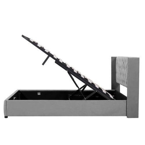 150 × 200 cm Velvet Storage Bed
