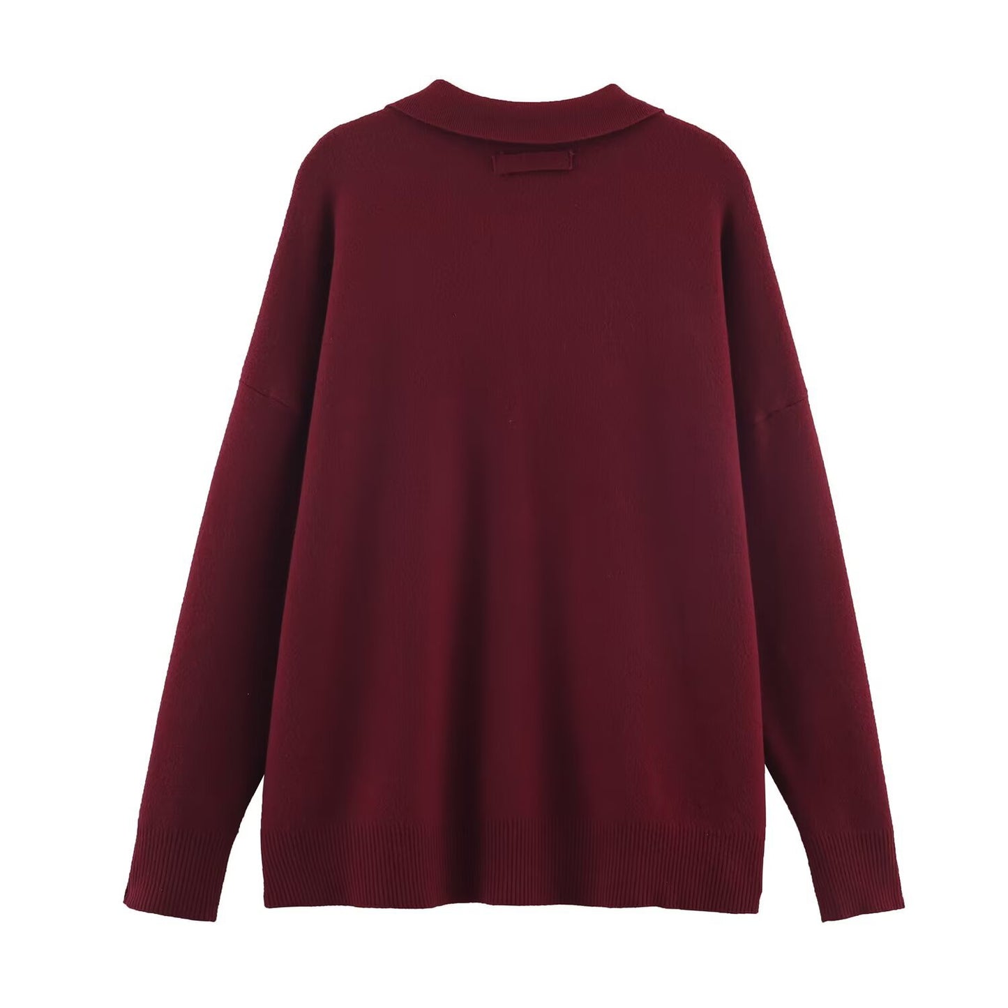 Simple and loose long sleeved knitted sweater