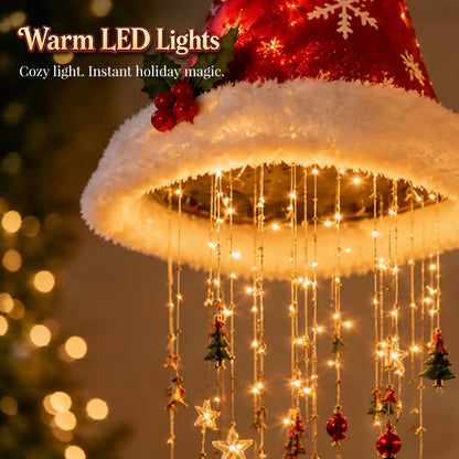 Lighted Santa Hat Hanging Chandelier