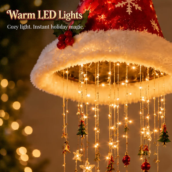 Lighted Santa Hat Hanging Chandelier