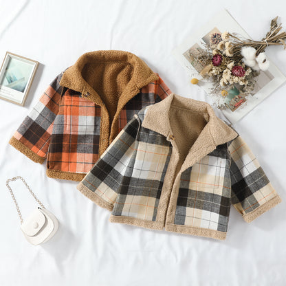 Plush Plaid Reversible Coat
